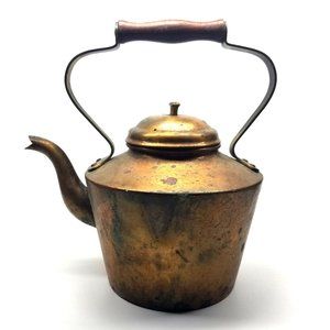 Vintage Copper Tea Kettle Pot Made in Portugal Rustic Farmhouse Decor 9"H